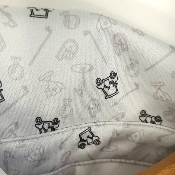 Columbia Polo Shirt Men's 2XL Gray Golf Cart Club Print Prodigy Michigan - Picture 10 of 10